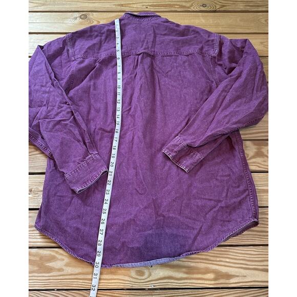 Vintage Eddie Bauer Button Up Shirt Size Large Men’s Purple - Picture 6 of 8